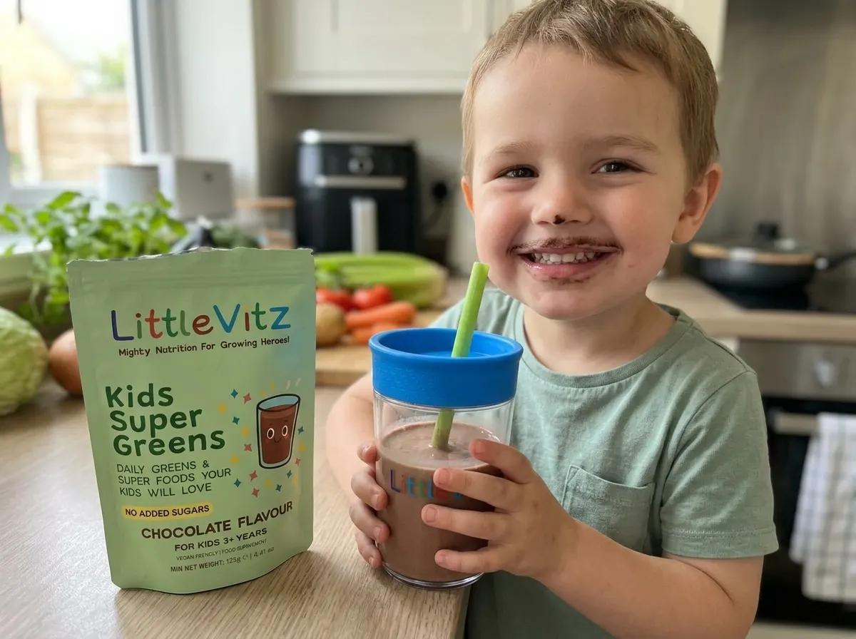 Chocolate taste masks 30+ nutrients without veggie flavour