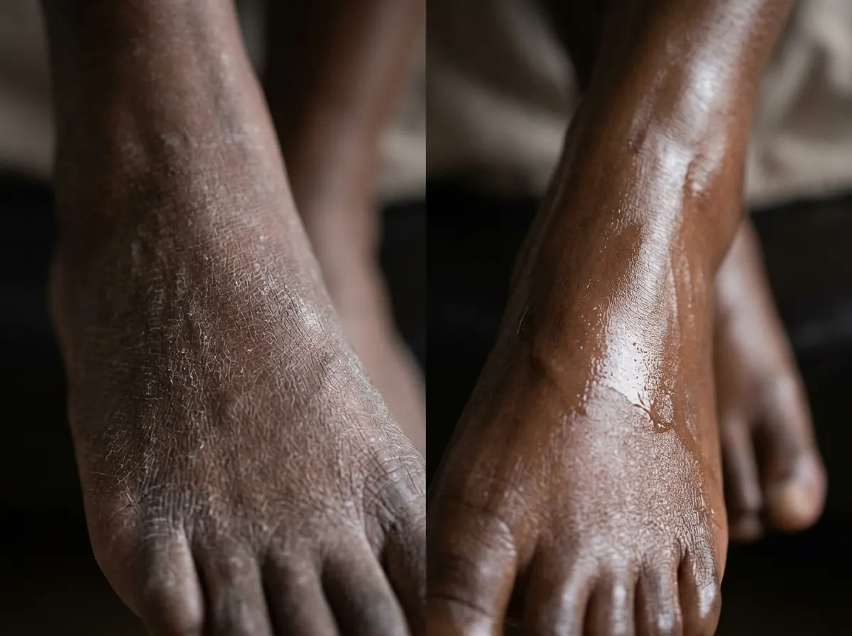 Ashiness on deeper skin is dehydration, not destiny