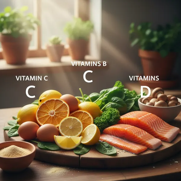 Vitamins B, C & D