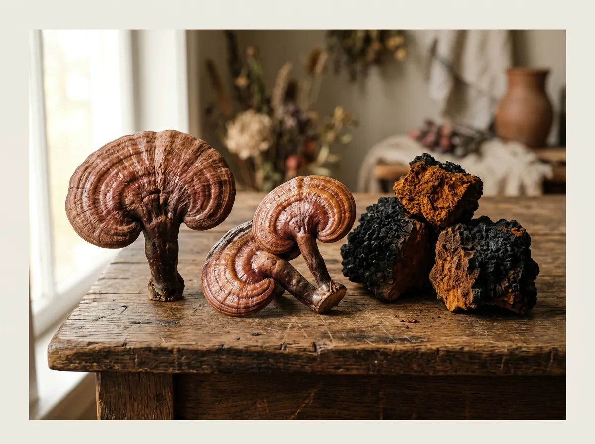 Reishi and Chaga address stress, mood, and immune resilience