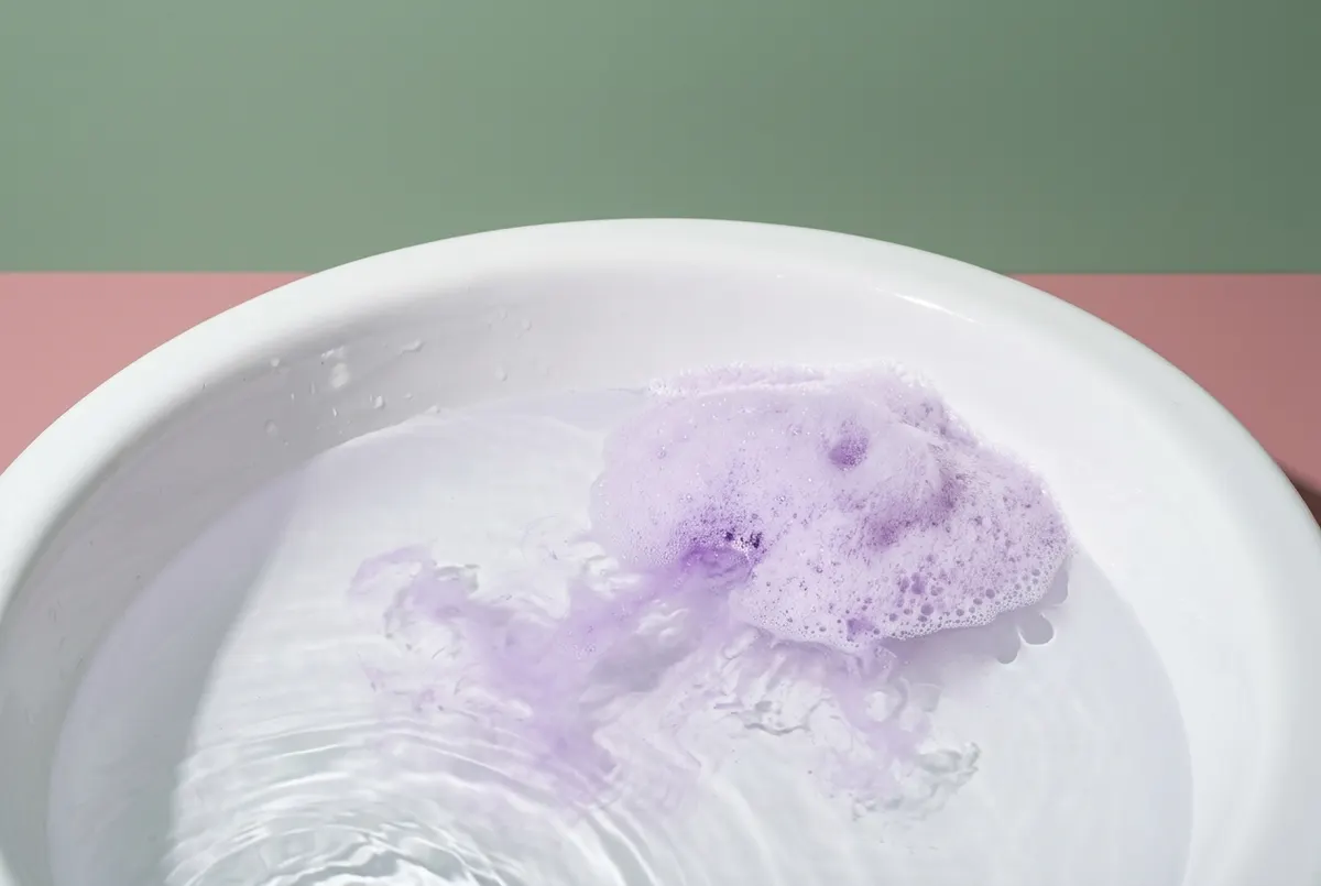 Results stick around—purple doesn't stain like bleach residue