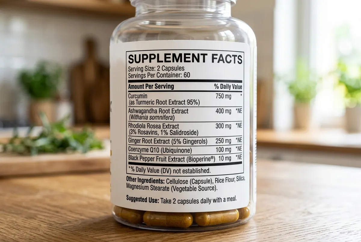 Every dose printed on the label, no mystery blend