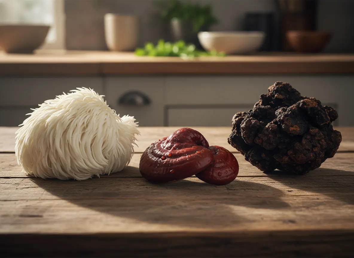 Lion's Mane, Reishi, and Chaga target the gut-brain connection