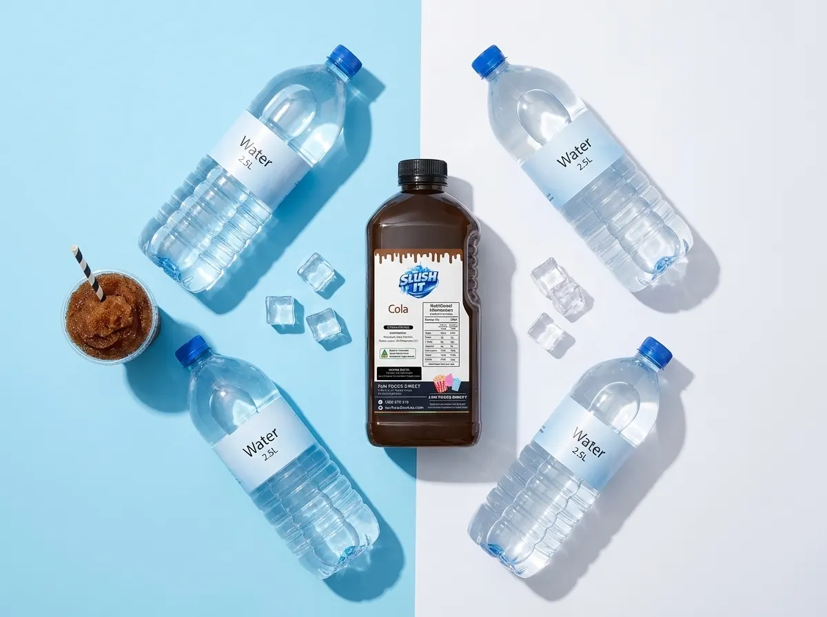 One 2L bottle yields 10L of slushy—premium yield at value price