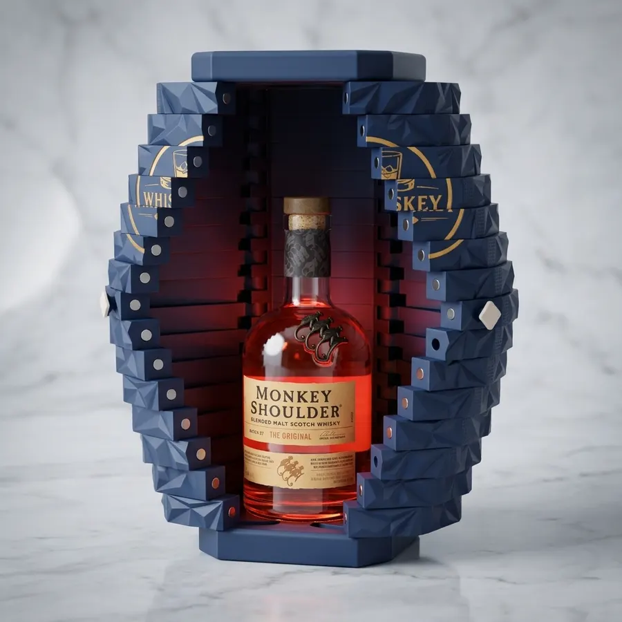 Whiskey Display Box with LED Light