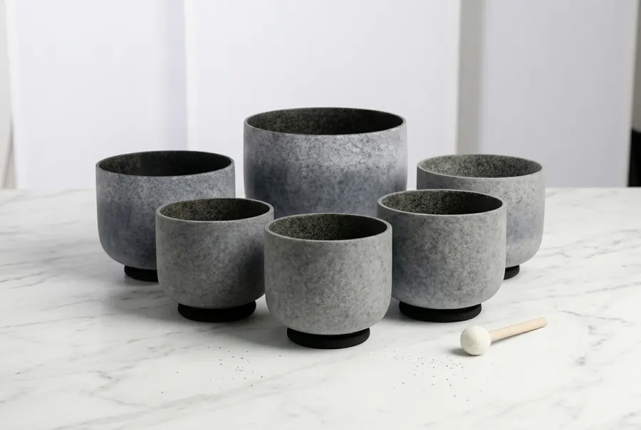 Crystal Singing Bowl Set - Black Onyx & Tourmaline