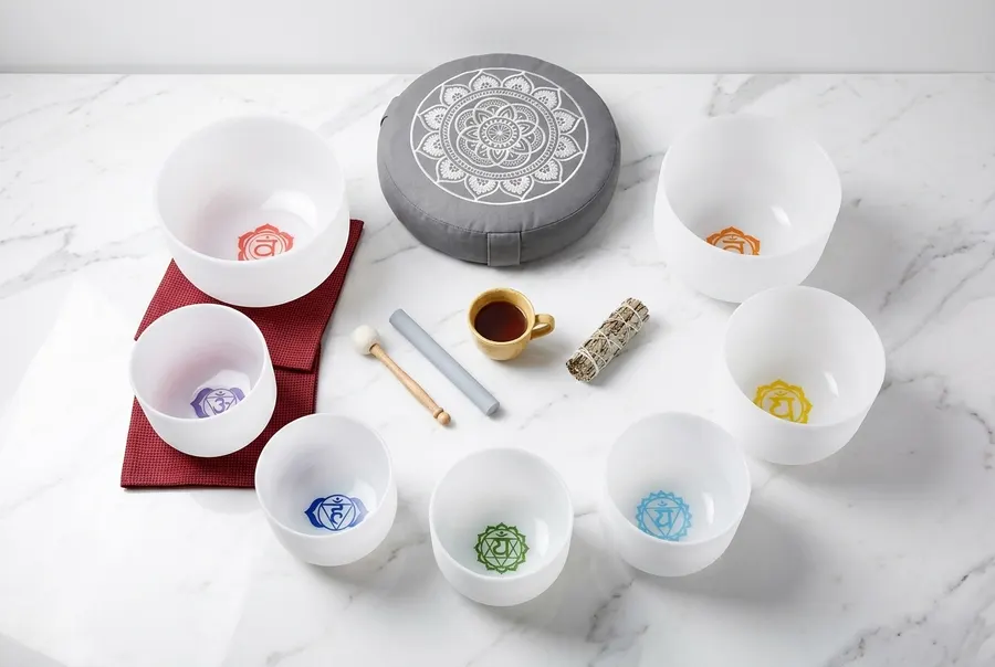 7 Chakra Crystal Singing Bowl Set (6-12 inch)
