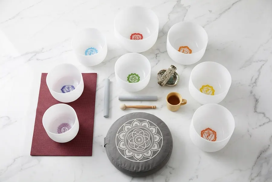 7 Chakra Crystal Singing Bowl Set (6-12 inch)