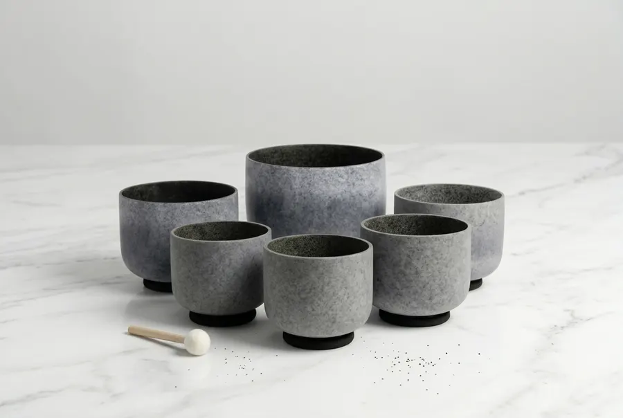 Crystal Singing Bowl Set - Black Onyx & Tourmaline