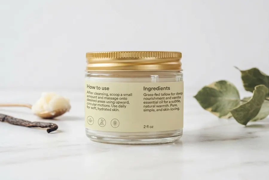100% Grass-Fed Whipped Vanilla Bean Tallow Balm