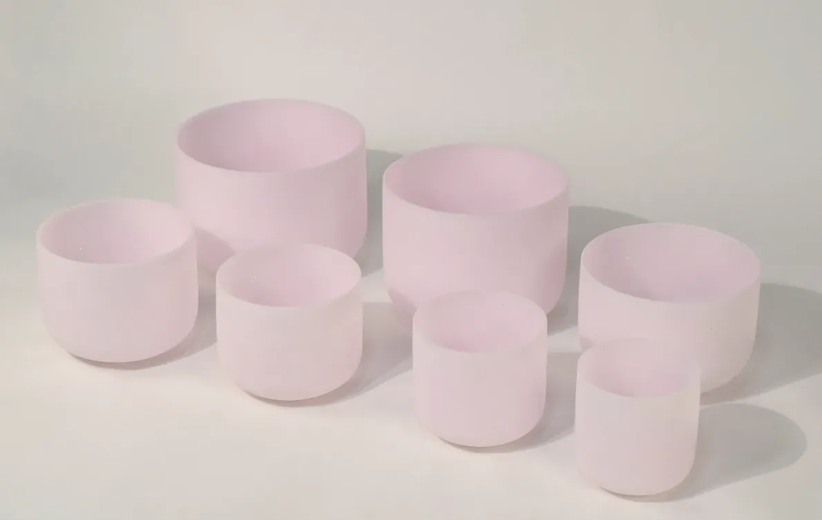 Each bowl tuned to specific chakra frequency for targeted healing